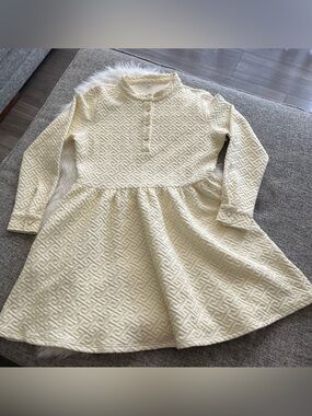 Janie and Jack Cream Textured Long-Sleeve Dress